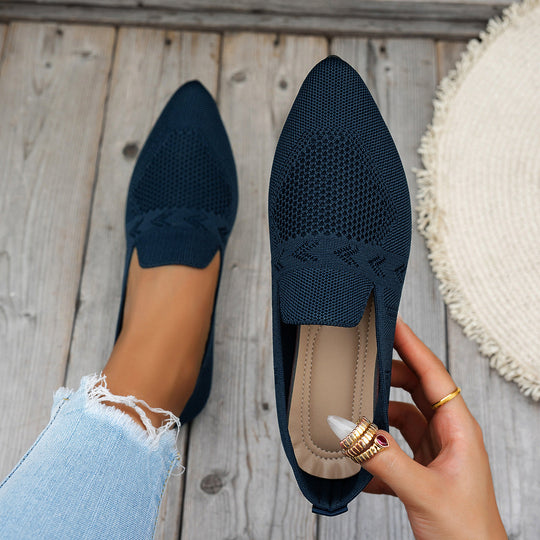 Damen Ballerinas mit kreativem Hahnentrittmuster und flexiblem Fußbett