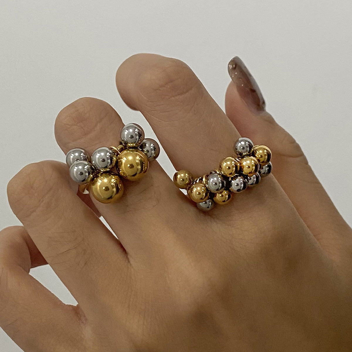 Damen Multi-Layer Ring mit Edelstahlperlen und modernem Design Shop Nory