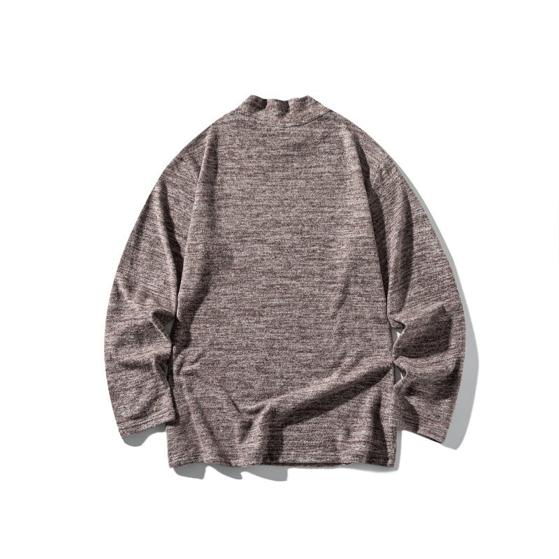 Unisex Feinstrick-Mockneck-Pullover mit melierter Struktur und relaxed Fit Shop Nory