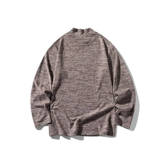Unisex Feinstrick-Mockneck-Pullover mit melierter Struktur und relaxed Fit Shop Nory