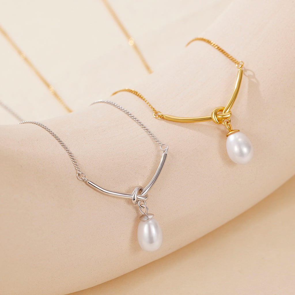 Damen Halskette mit elegantem Tropfenanhänger aus Perle Shop Nory