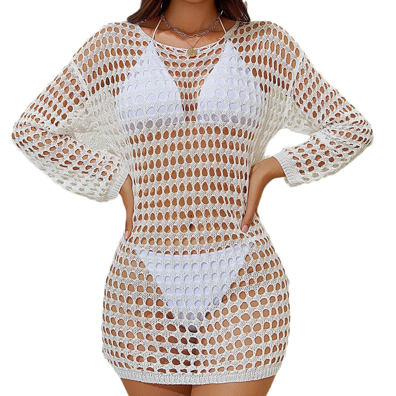Damen Netz-Strandkleid