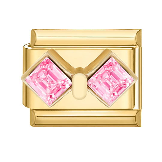 Feiner Italienischer Charm mit Zuchtperlen und Dekorativem Banddetail