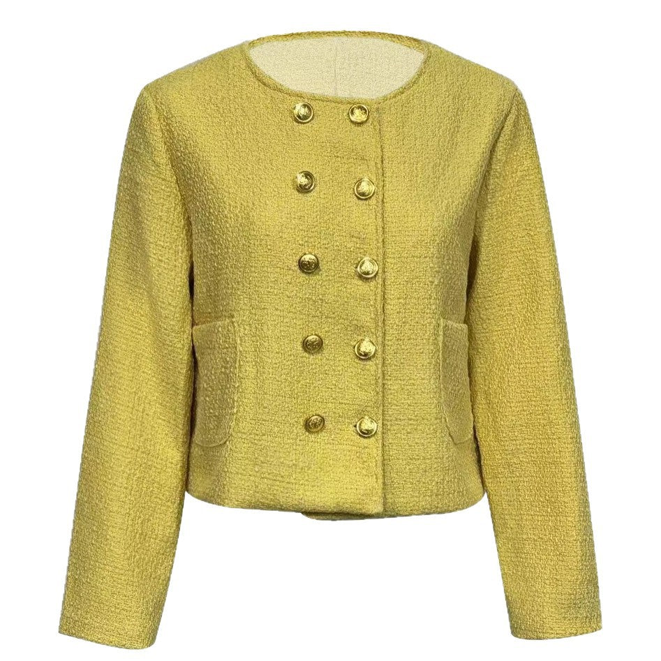 Damen Kurzjacke aus Bouclé mit doppelreihiger Knopfleiste und aufgesetzten Taschen Shop Nory