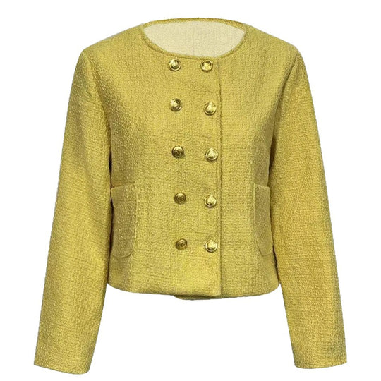 Damen Kurzjacke aus Bouclé mit doppelreihiger Knopfleiste und aufgesetzten Taschen Shop Nory