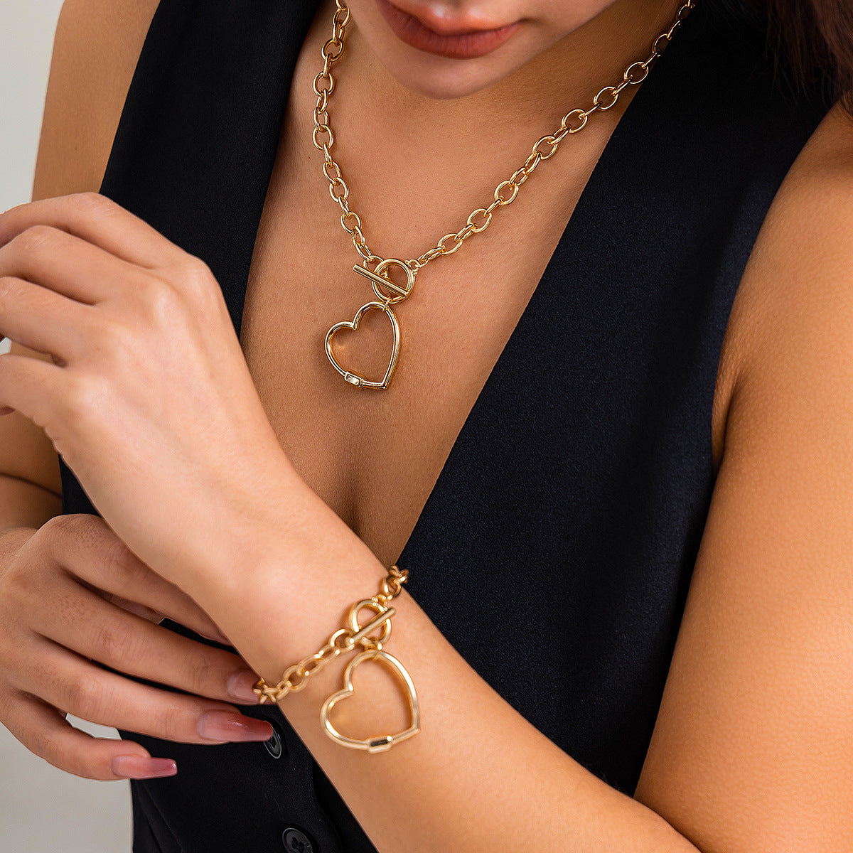 Damen modulares Schmuckset mit Sternenanhängern und Gliederkette