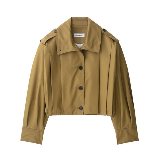 Damen Kurzgeschnittene Trenchjacke im Boxy-Schnitt mit breitem Revers und Epauletten Shop Nory
