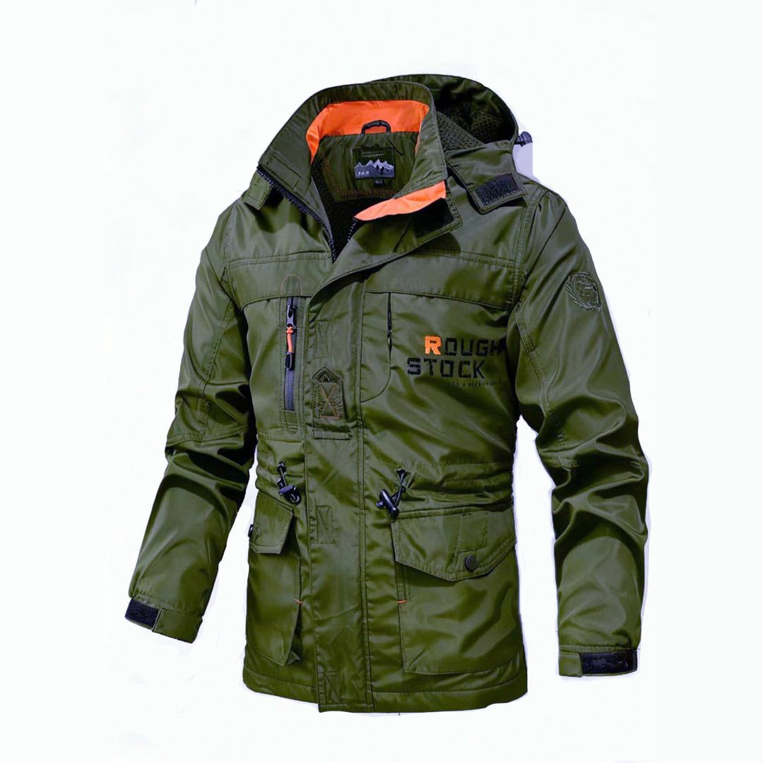 Herren Technische Fieldjacke mit Kapuze, Multifunktionstaschen und verstellbarem Taillenzug Shop Nory