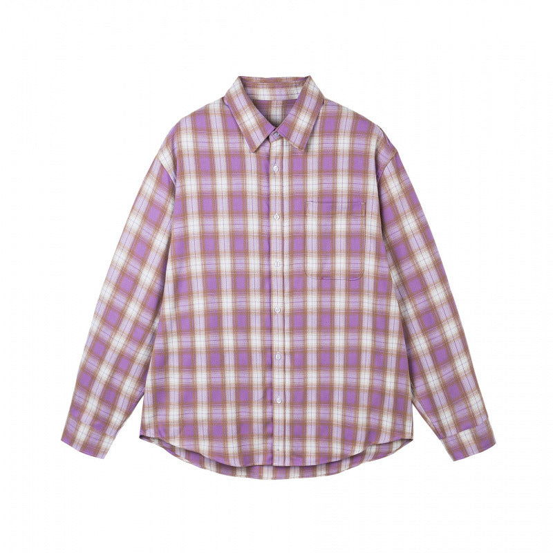 Damen Oversize-Kariertes Hemd im Flanell-Look mit abgerundetem Saum und Brusttasche Shop Nory