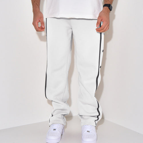 Herren Snap-Trackhose mit seitlichem Kontraststreifen, Druckknopf-Leiste und elastischem Bund Shop Nory