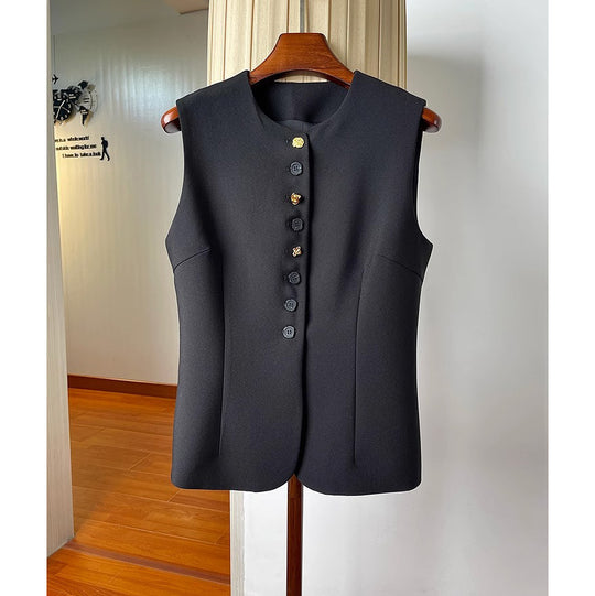 Damen Stilvolle ärmellose Blazer-Weste Shop Nory
