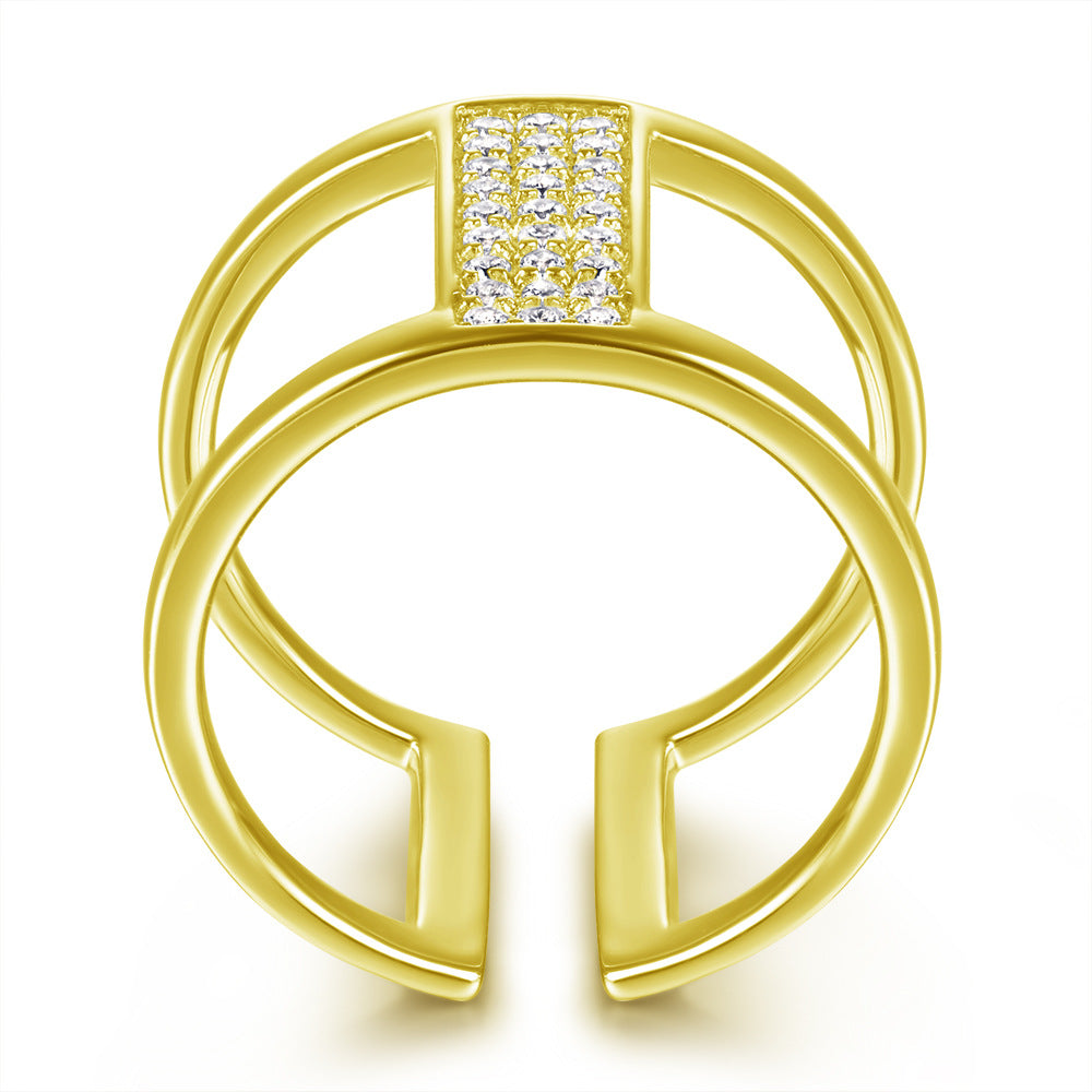 Damen Ring mit funkelndem Zirkonia-Besatz und modernem Design Shop Nory