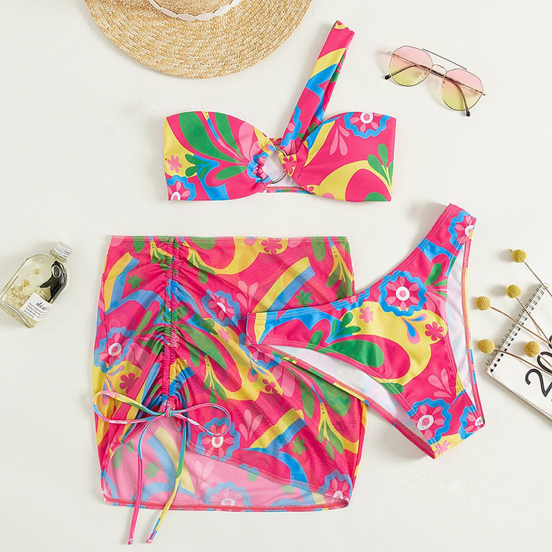 Damen Bandeau-Bikini mit verspieltem Wickelrock Shopnory