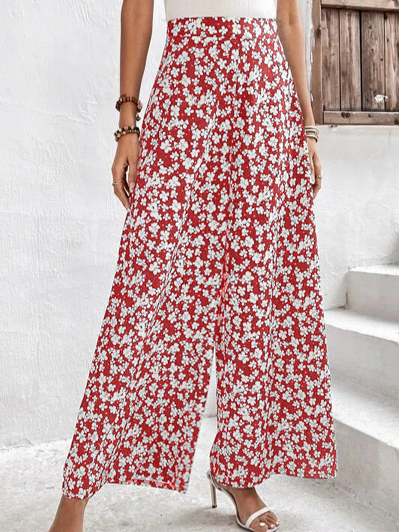 Damen Blumenmuster Palazzohose Shopnory