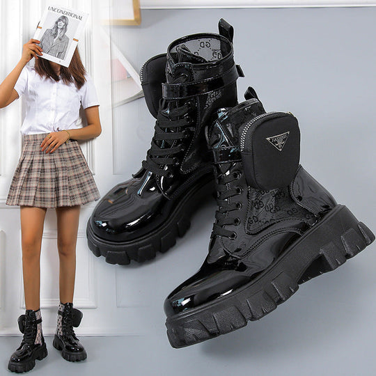 Damen Chunky Combat Boots mit praktischen Stauraum und modischen Details Shopnory