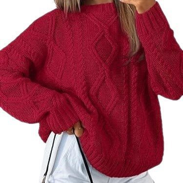 Damen Grobstrickpullover im Zopfmuster mit lässigem Oversize-Schnitt Shop Nory