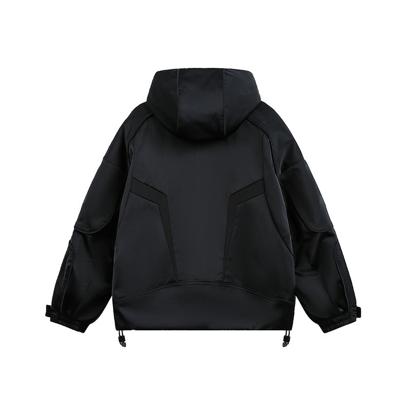 Unisex technische wattierte Kapuzenjacke mit Utility-Taschen und verstellbarem Saum Shop Nory