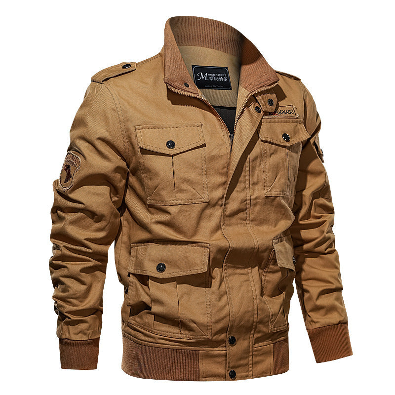 Herren Robust geschnittene Canvas-Fieldjacke mit Epauletten, Mehrfachtaschen und geripptem Abschluss Shop Nory