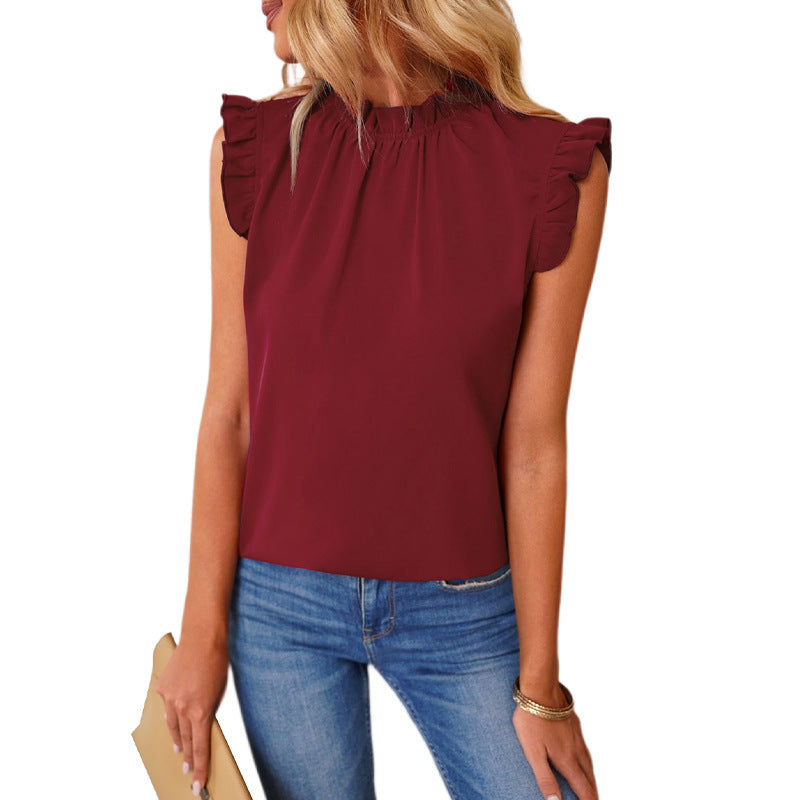 Damen elegante Bluse mit Rüschendetails