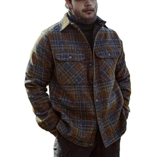 Herren Wollmix-Tweed-Hemdenjacke mit aufgesetzten Brusttaschen Shop Nory