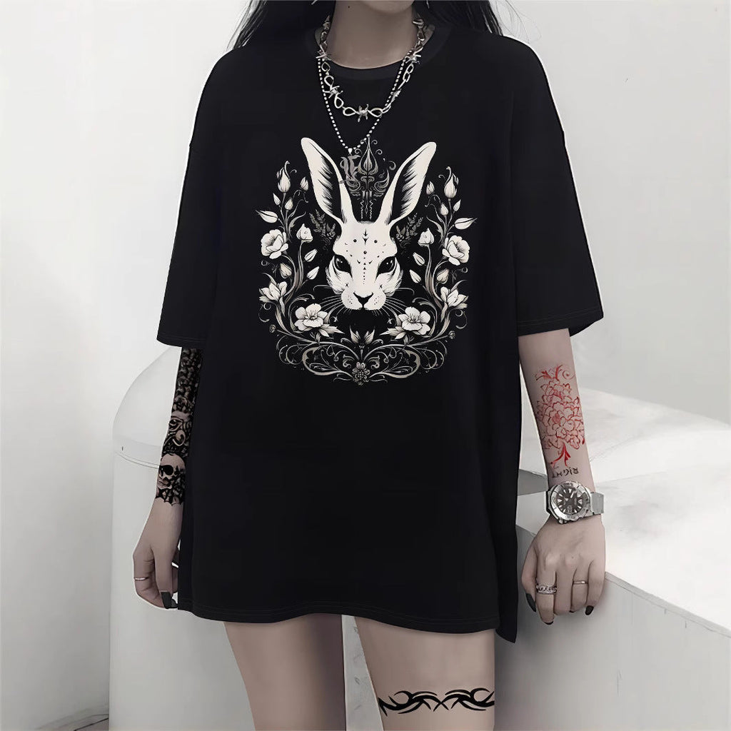 Damen Oversized T-Shirt mit dekorativem Schleifenmotiv Shopnory