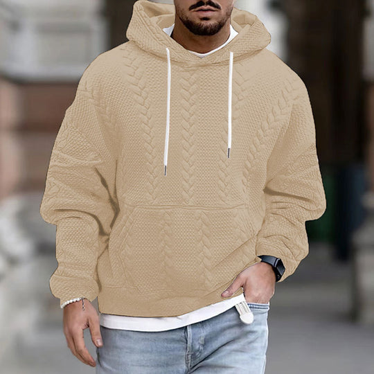 Herren Modischer Grobstrick Kapuzenpullover
