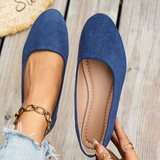 Damen Klassische Ballerinas aus weichem Wildleder