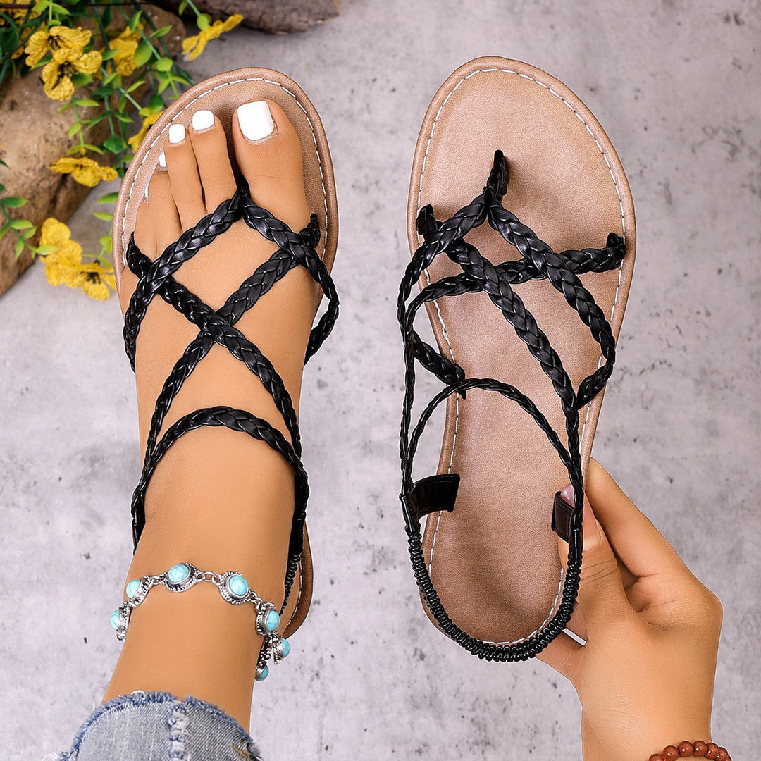 Damen Geflochtene Riemchen-Sandalen mit ergonomischer Fußbettung