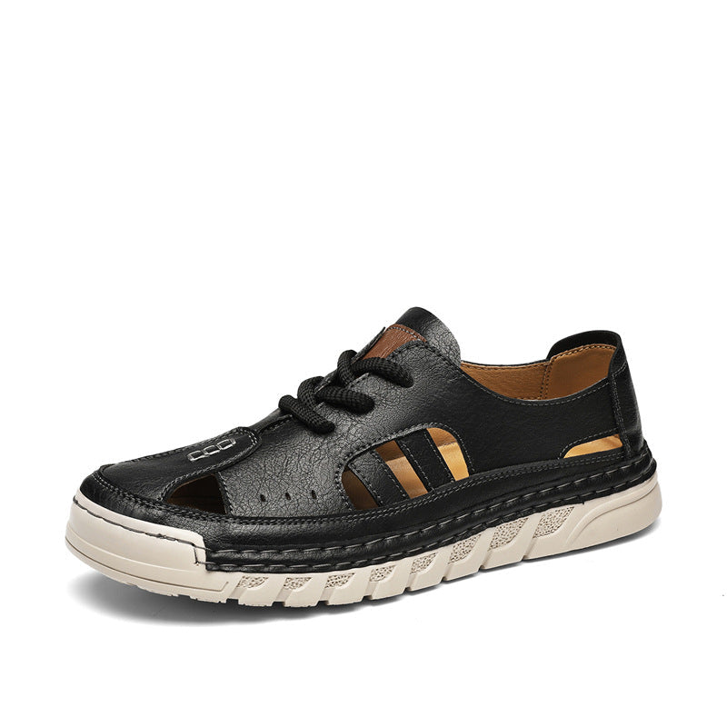 Herren Orthopädische Ledersandalen mit verstellbarem Riemensystem Shopnory