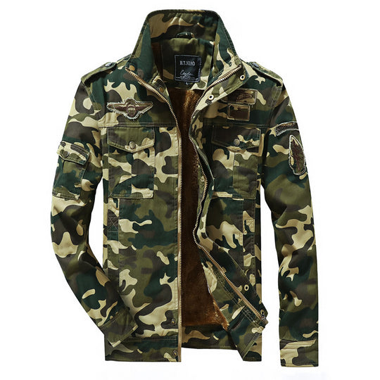 Herren Camouflage-Fieldjacke mit Sherpa‑Futter und multifunktionalen Utility‑Taschen Shop Nory