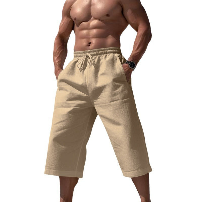 Herren nan lässige knielange Bermuda-Shorts mit elastischem Bund und Tunnelzug