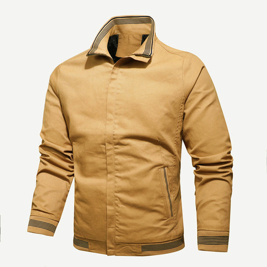 Herren Leichter Bomberblouson mit Stehkragen, Rippbündchen und Reißverschluss Shop Nory