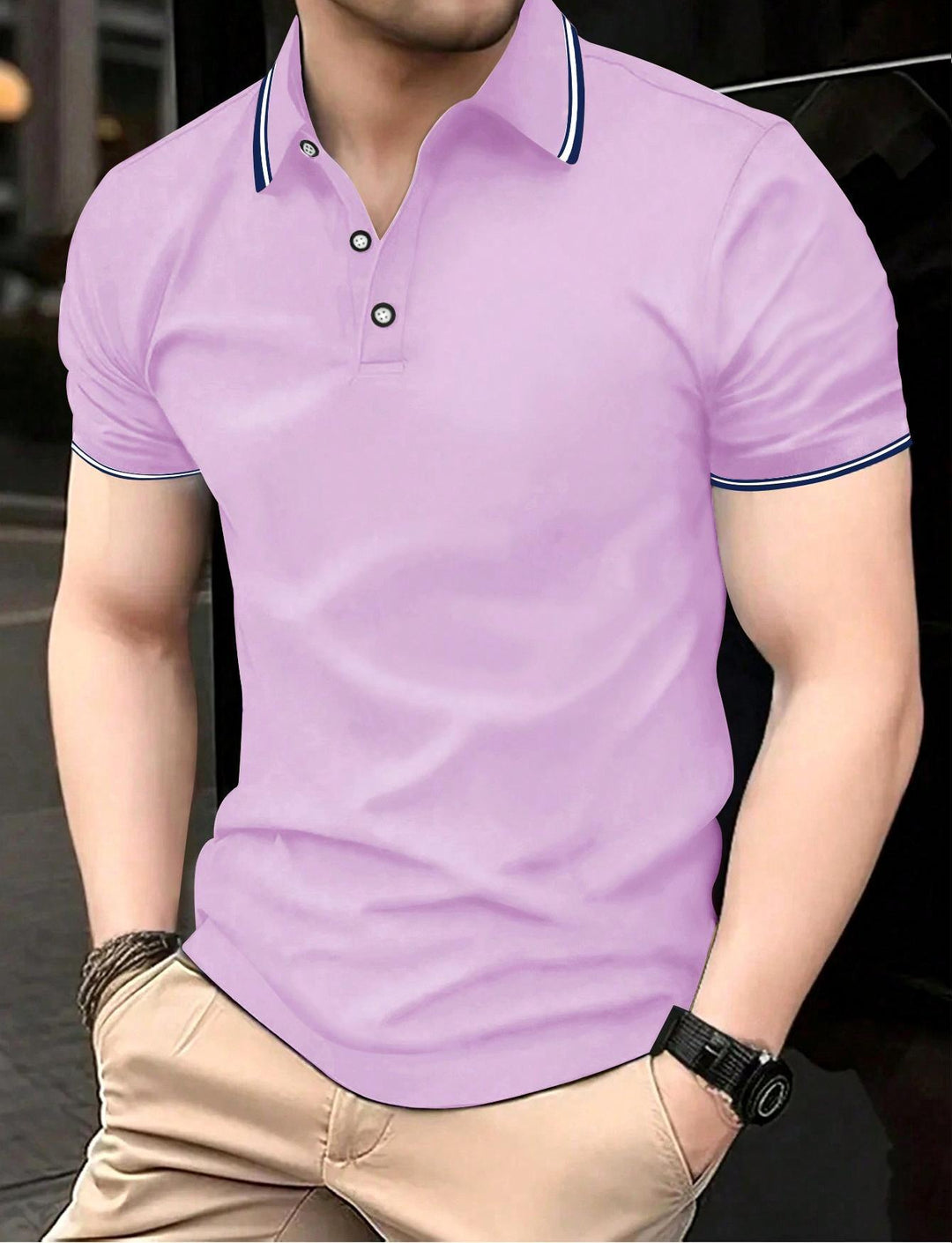 Herren Poloshirt mit modernem Kragen und sportlichem Schnitt