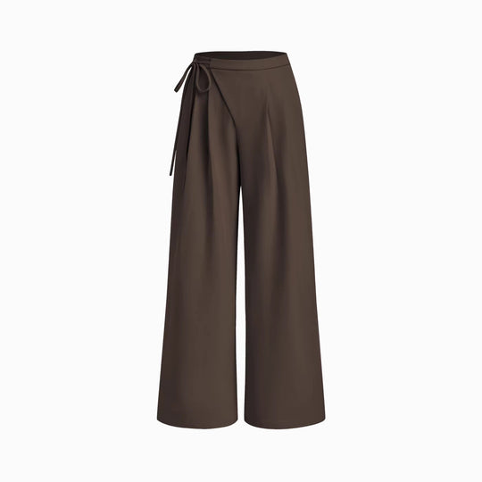 Damen Weite Nadelstreifen-Hose mit Wickel-Taille Shop Nory