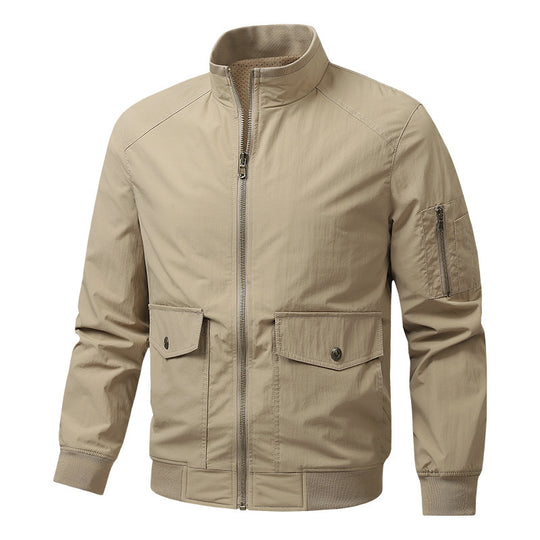 Herren Wind- und Wasserabweisende Urban-Bomberjacke mit Stehkragen und Mehrfach-Taschen Shop Nory