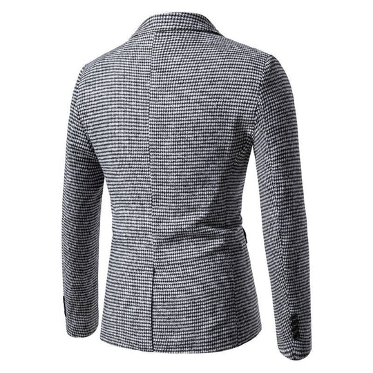 Herren elegante Anzugjacke im klassischen Hahnentritt-Design