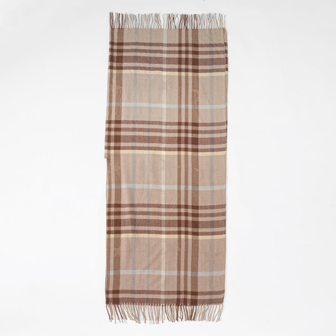Damen Multifunktionaler Plaid-Poncho mit Kaschmir‑Touch und Fransensaum Shop Nory