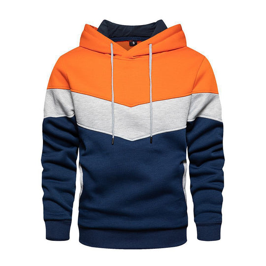 Herren modischer Kapuzenpullover mit geometrischem Farbdesign