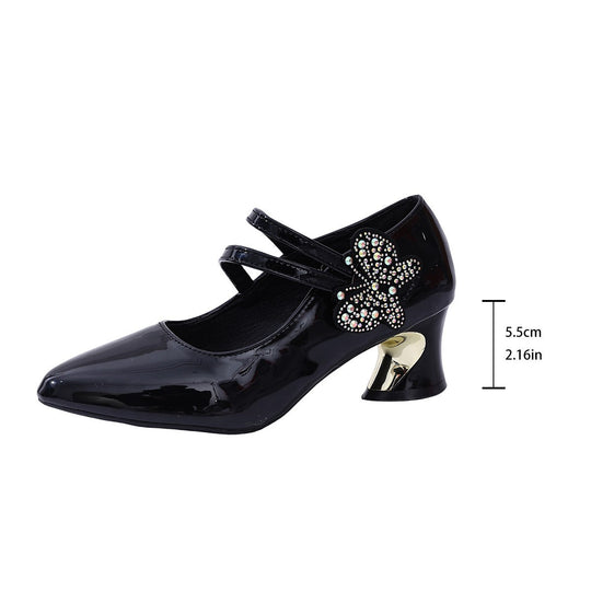 Damen Mary-Jane Pumps mit doppeltem Riemen, spitzer Kappe und skulptiertem Absatz Shop Nory