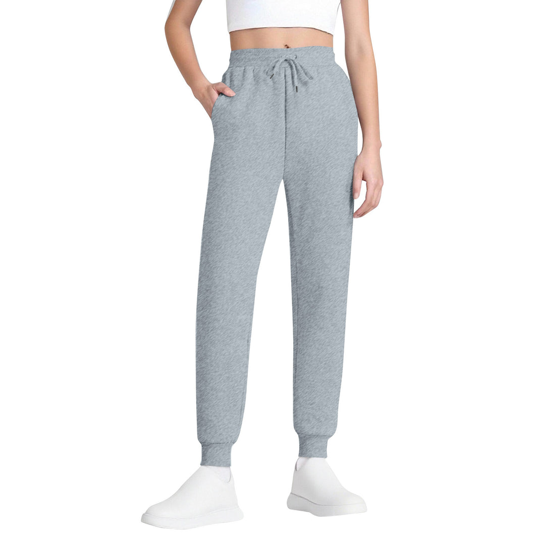 Damen nan schlanke hochgeschnittene Jogginghose mit Tunnelzug, Eingrifftaschen und Bündchen Shop Nory