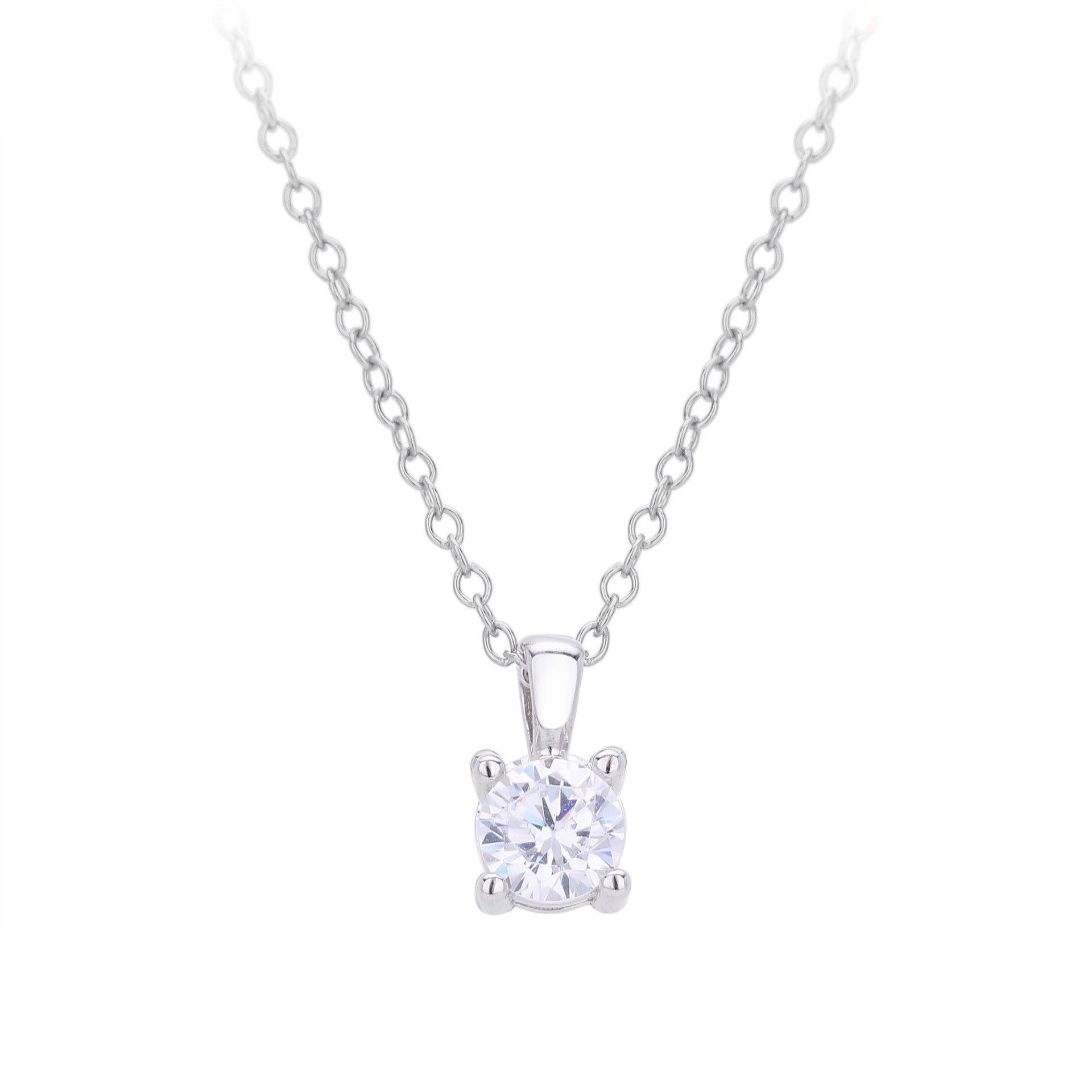 Damen Halskette mit funkelndem Zirkonanhänger aus hochwertigem 925 Sterling Silber Shop Nory