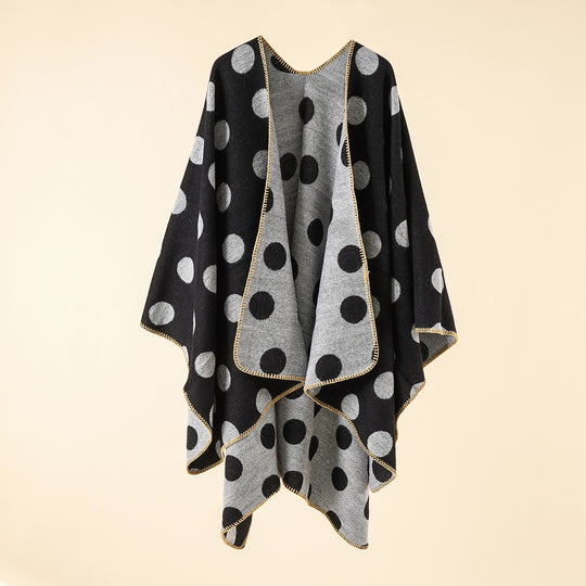 Damen Wendbarer Oversize-Capeponcho aus Jacquardstrick mit Zierstichkante Shop Nory