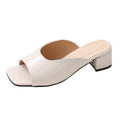 Damen elegante Mules mit offenem Zehenbereich und niedrigem Blockabsatz
