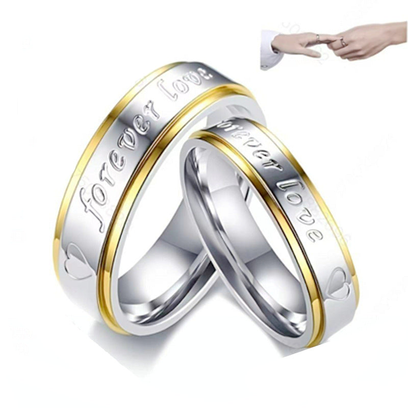 Damen Ring mit eingravierter Botschaft und edler zweifarbiger Oberfläche Shop Nory