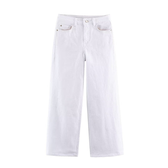 Damen Weite High-Waist Denimhose mit breitem Bein und Five-Pocket-Details Shop Nory