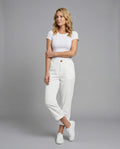 Damen Bequeme Chinohose mit umgeschlagenem Saum