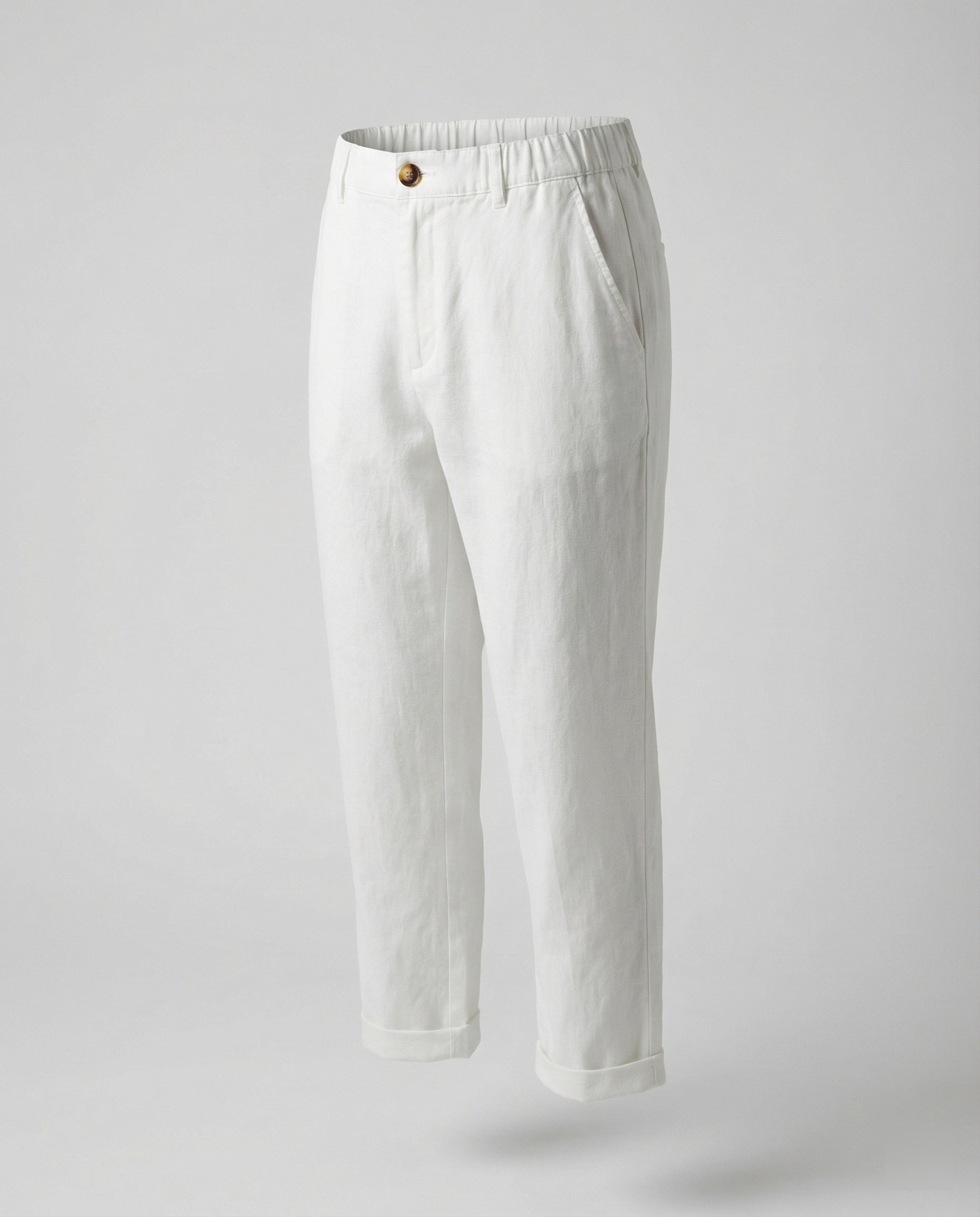 Damen Bequeme Chinohose mit umgeschlagenem Saum