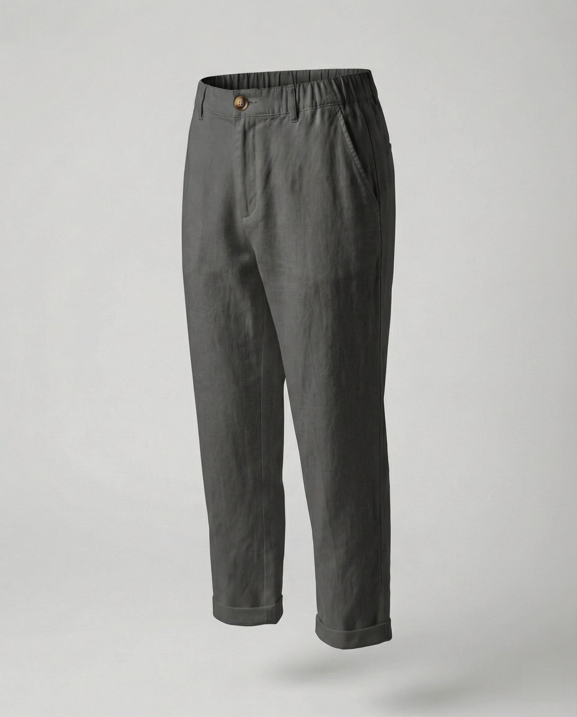 Damen Bequeme Chinohose mit umgeschlagenem Saum