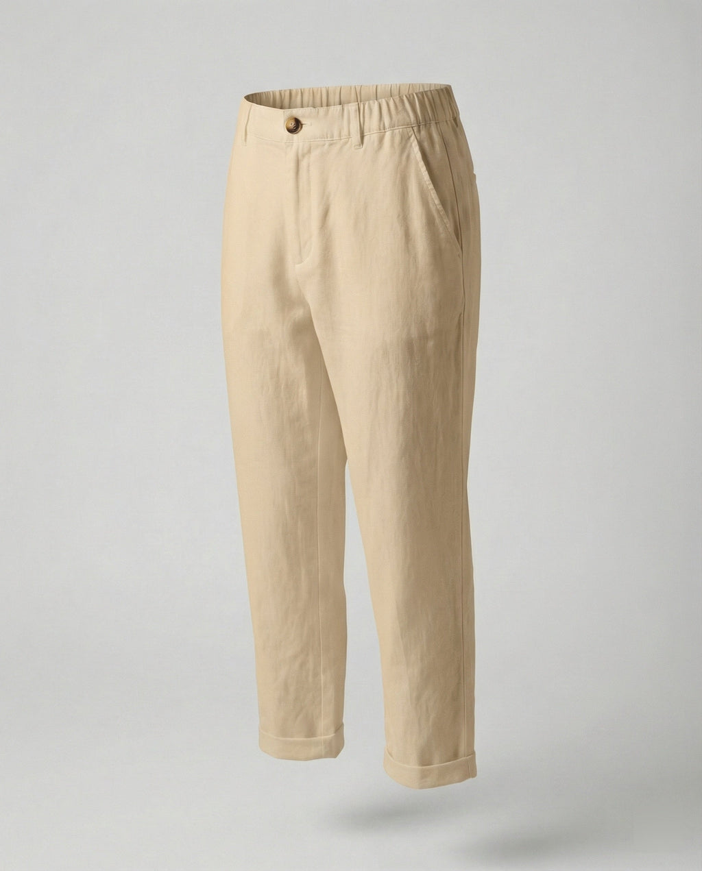 Damen Bequeme Chinohose mit umgeschlagenem Saum