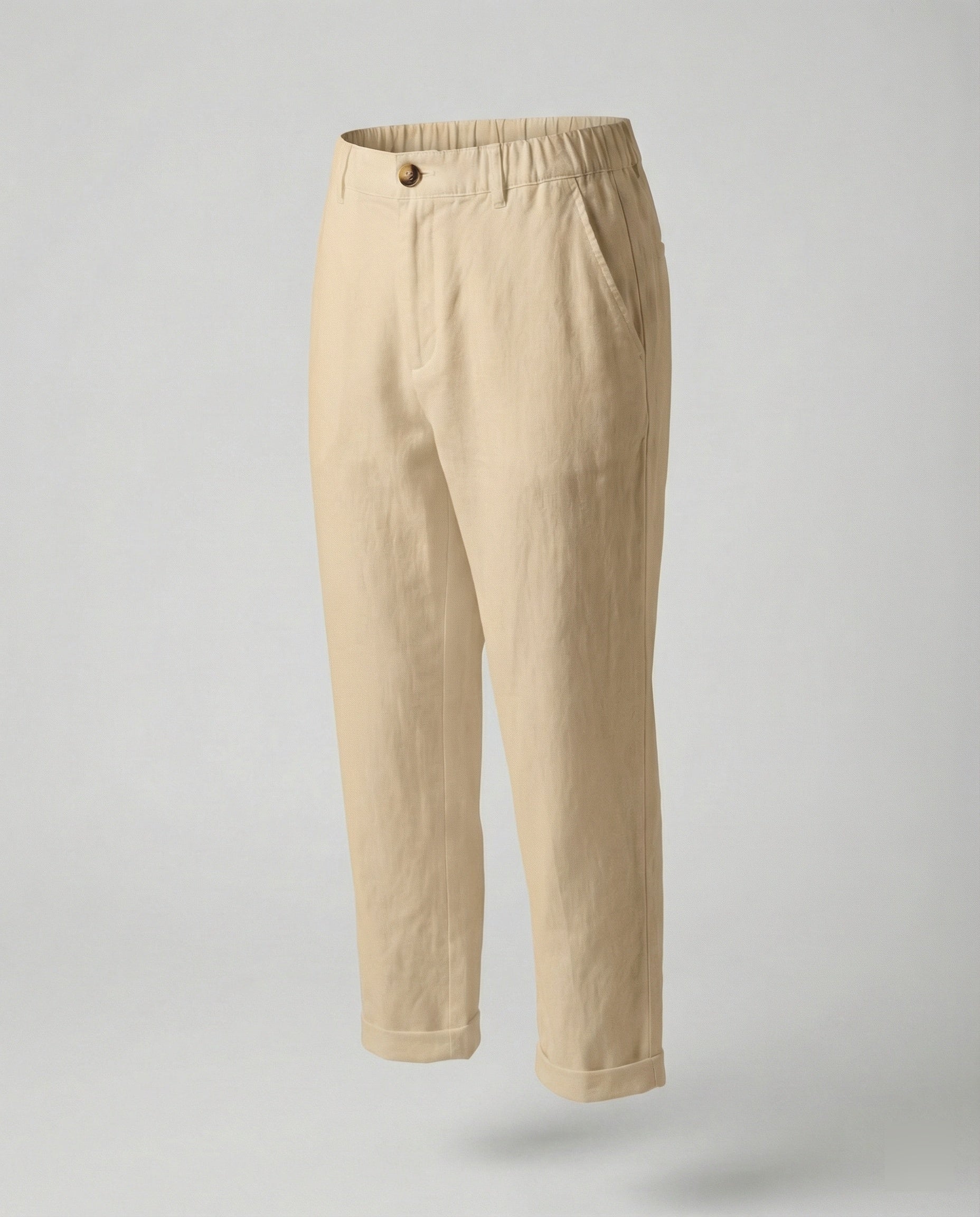Damen Bequeme Chinohose mit umgeschlagenem Saum